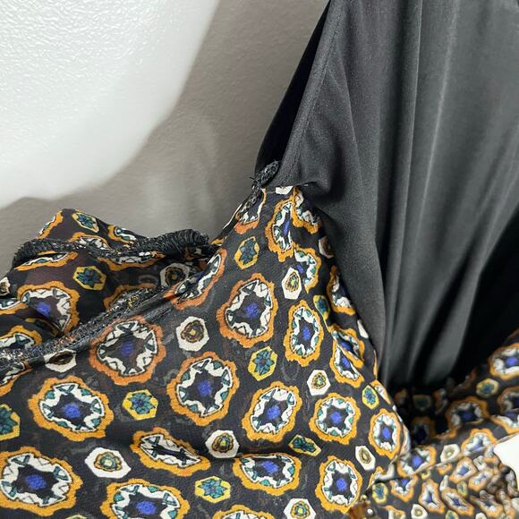 Veronica Beard Womens Sacchi Sheer Printed A Line Dress 2 Black Pleated - Picture 15 of 16